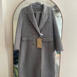 Woman Double Breasted 100% Wool Coat